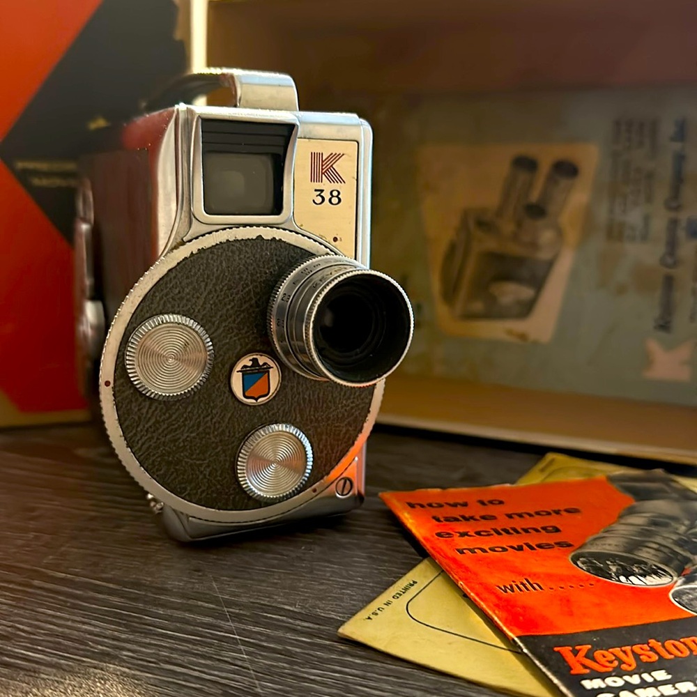 Keystone Olympic Turret Model K-38 8mm Roll Film Camera with 1 Lenses